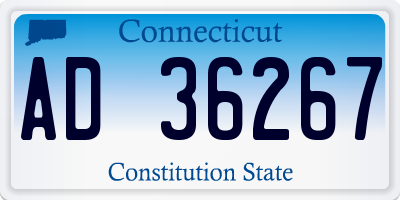 CT license plate AD36267