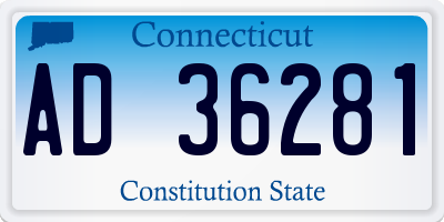 CT license plate AD36281