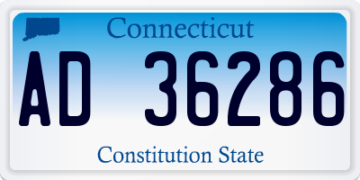 CT license plate AD36286