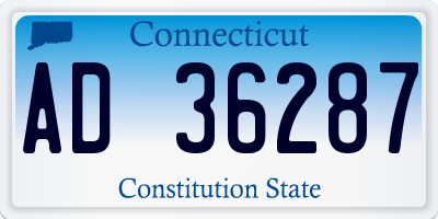 CT license plate AD36287