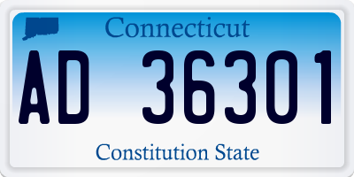 CT license plate AD36301