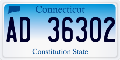 CT license plate AD36302