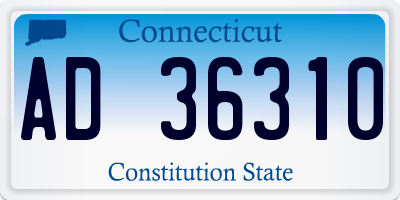 CT license plate AD36310