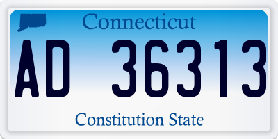 CT license plate AD36313