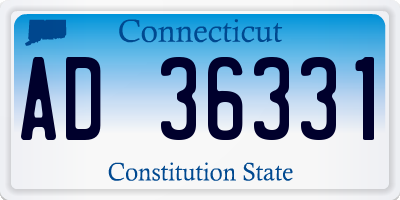 CT license plate AD36331