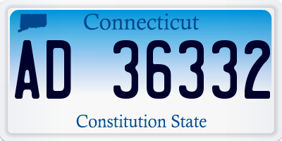 CT license plate AD36332