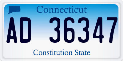 CT license plate AD36347