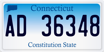 CT license plate AD36348
