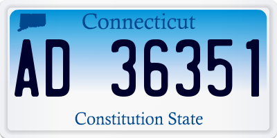 CT license plate AD36351