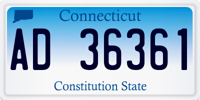 CT license plate AD36361