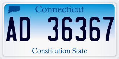 CT license plate AD36367