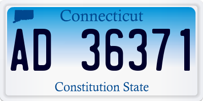 CT license plate AD36371