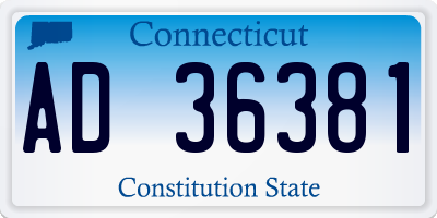 CT license plate AD36381