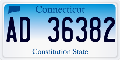 CT license plate AD36382