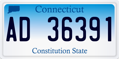 CT license plate AD36391