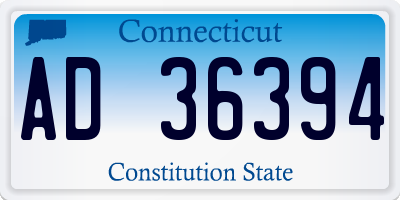 CT license plate AD36394