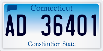 CT license plate AD36401