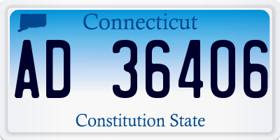 CT license plate AD36406