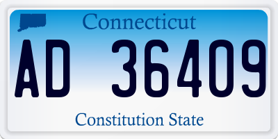 CT license plate AD36409
