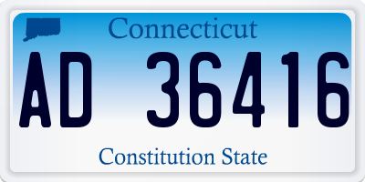 CT license plate AD36416