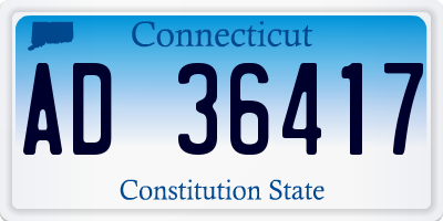 CT license plate AD36417