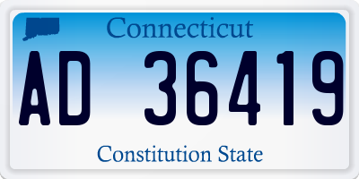 CT license plate AD36419