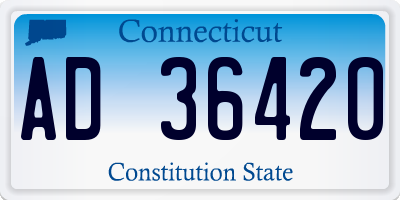 CT license plate AD36420
