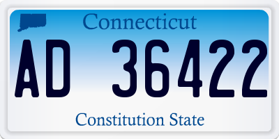 CT license plate AD36422