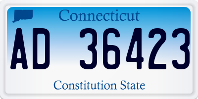 CT license plate AD36423