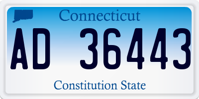 CT license plate AD36443