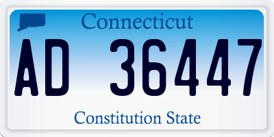 CT license plate AD36447