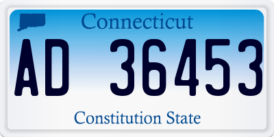 CT license plate AD36453