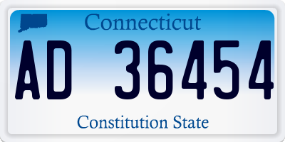 CT license plate AD36454