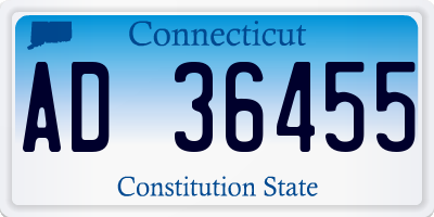 CT license plate AD36455