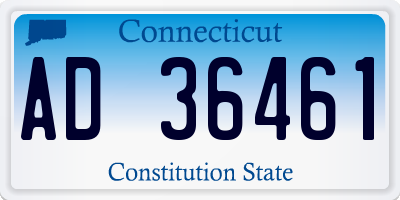 CT license plate AD36461