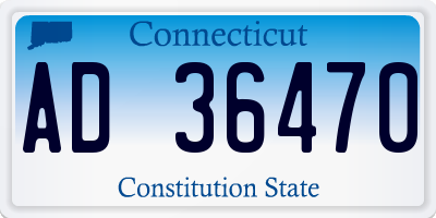 CT license plate AD36470