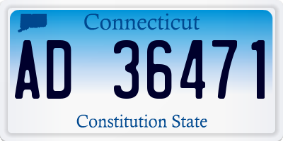 CT license plate AD36471
