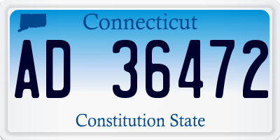 CT license plate AD36472