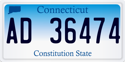 CT license plate AD36474