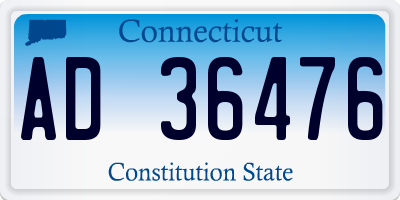 CT license plate AD36476