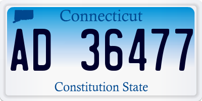 CT license plate AD36477
