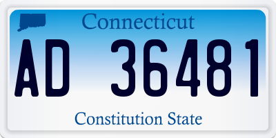 CT license plate AD36481