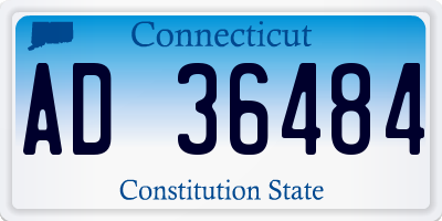 CT license plate AD36484
