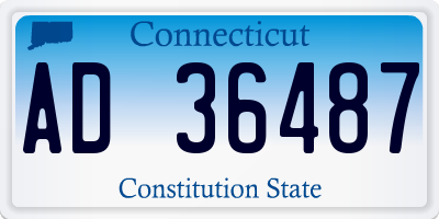CT license plate AD36487