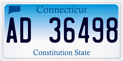 CT license plate AD36498