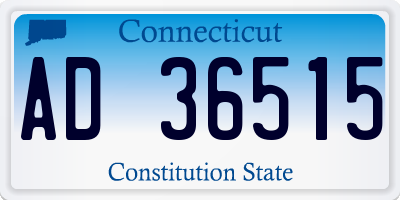 CT license plate AD36515