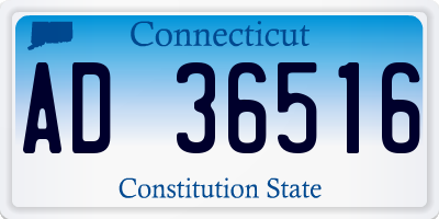 CT license plate AD36516