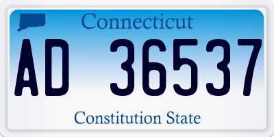 CT license plate AD36537