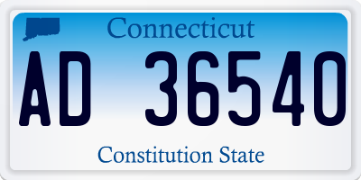 CT license plate AD36540