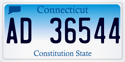CT license plate AD36544